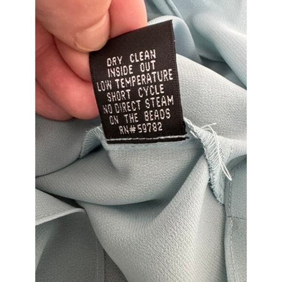 "ADRIANNA PAPELL" VTG Y2K Babydoll Floral Embroidered Dress SZ 6 Dark Fairy Sexy - Picture 14 of 16